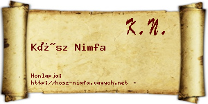 Kósz Nimfa névjegykártya